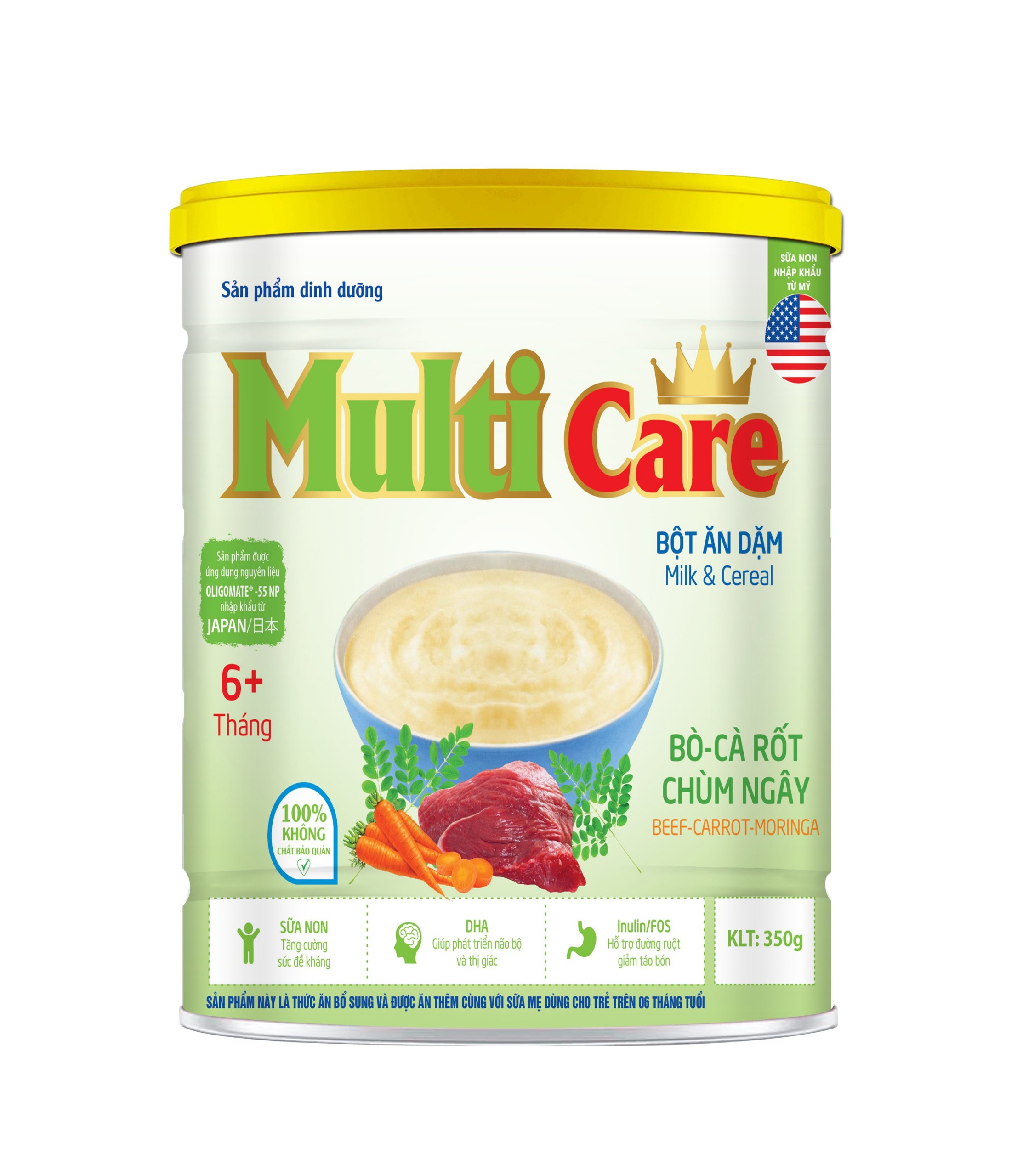 Bột Ăn Dặm Multi Care Bò Cà rốt Chùm ngây