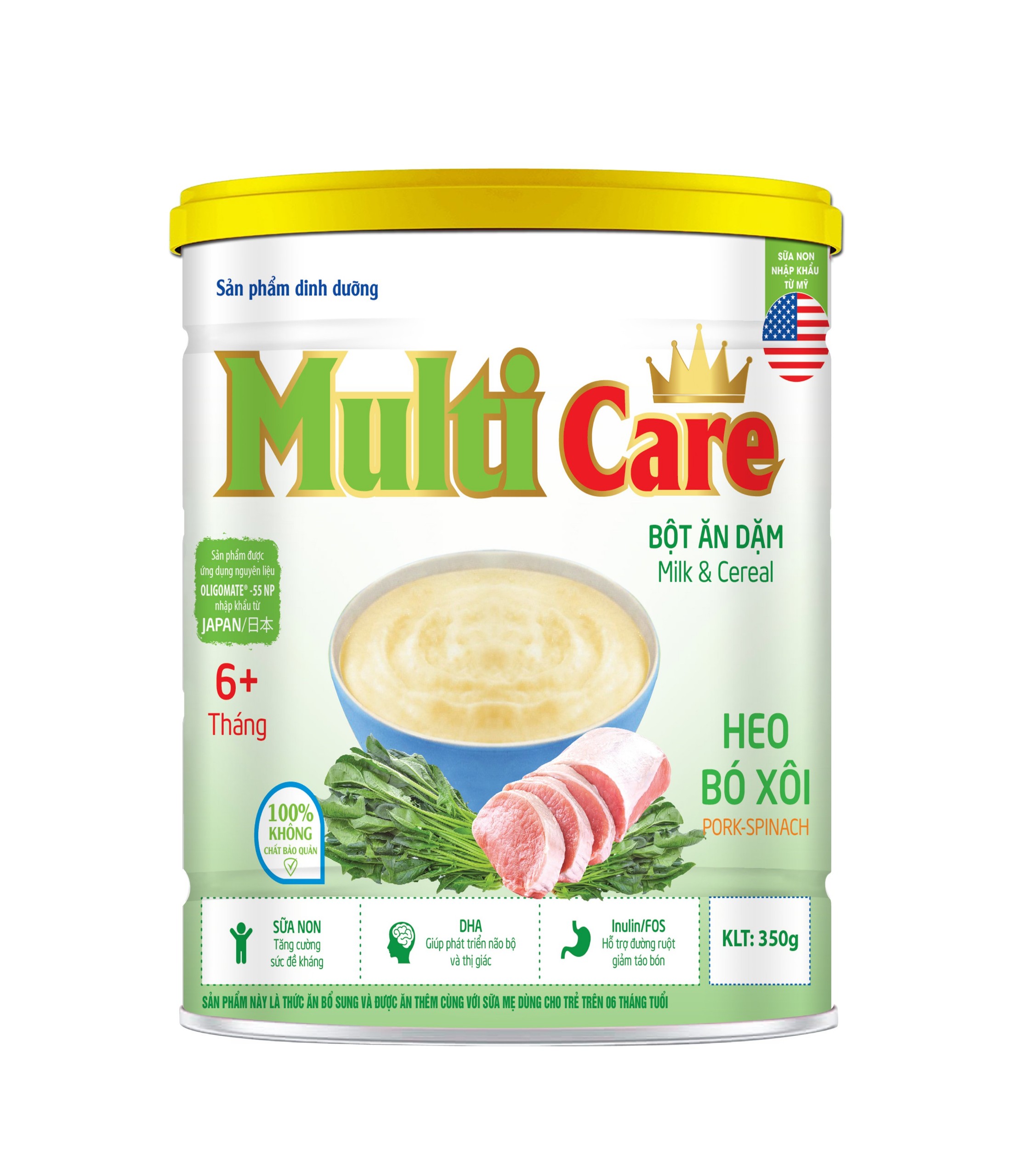 Bột Ăn Dặm Multi Care Heo Bó xôi